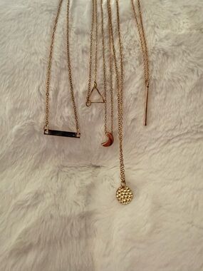 bundle- Gold Multi-Charm Pendant Necklace - Women's Jewelry